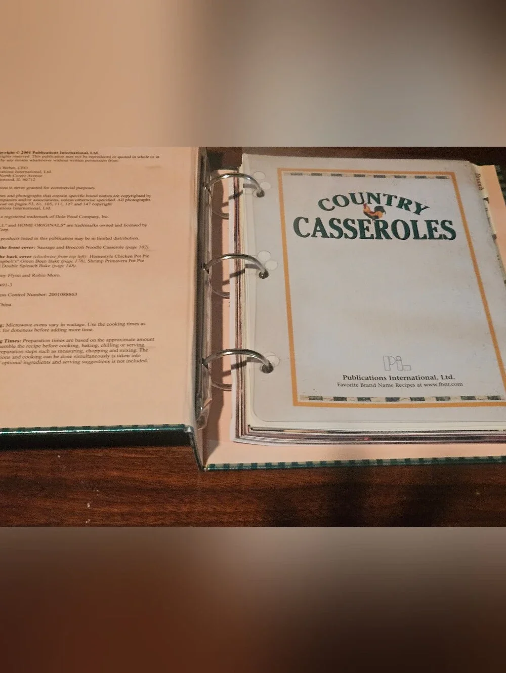 Country Casseroles Hardcover Cookbook – Easy-to-Make Recipes & Helpful Tips